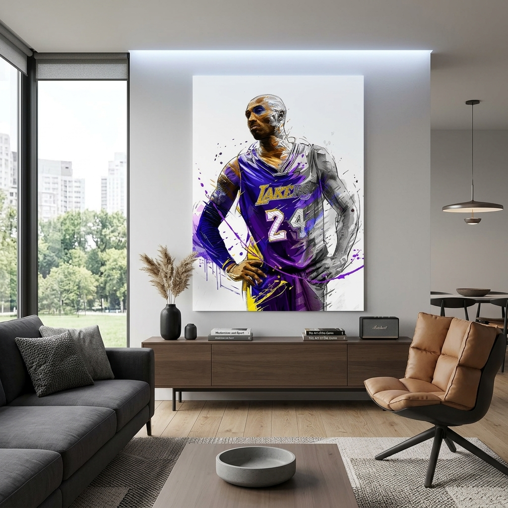 Leinwandbild, Motiv Basketballspieler Kobe Bryant, Los Angeles Lakers