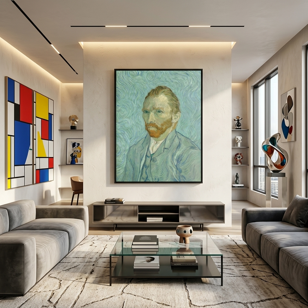 Reproduktion „Selbstporträt 1889“ von Vincent van Gogh, Reproduktion auf Leinwand, Kunstdruck