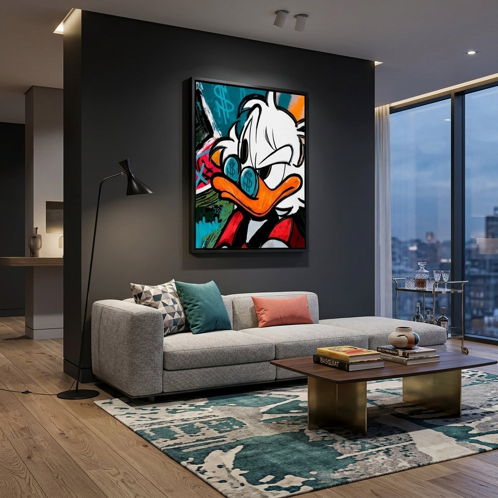 Inspirierender Kunstdruck auf Leinwand „Onkel Dagobert“