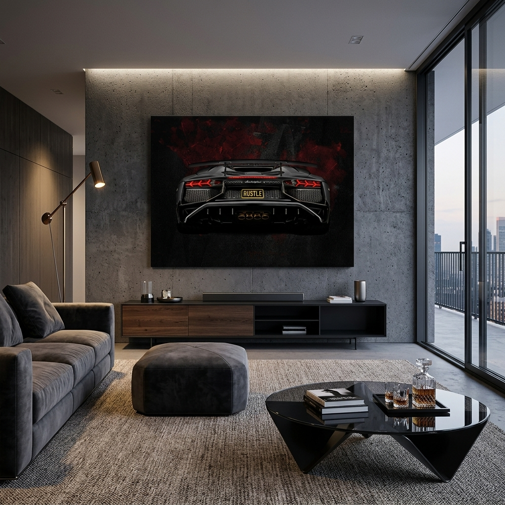 Leinwandbild, Rückansicht des Lamborghini Aventador