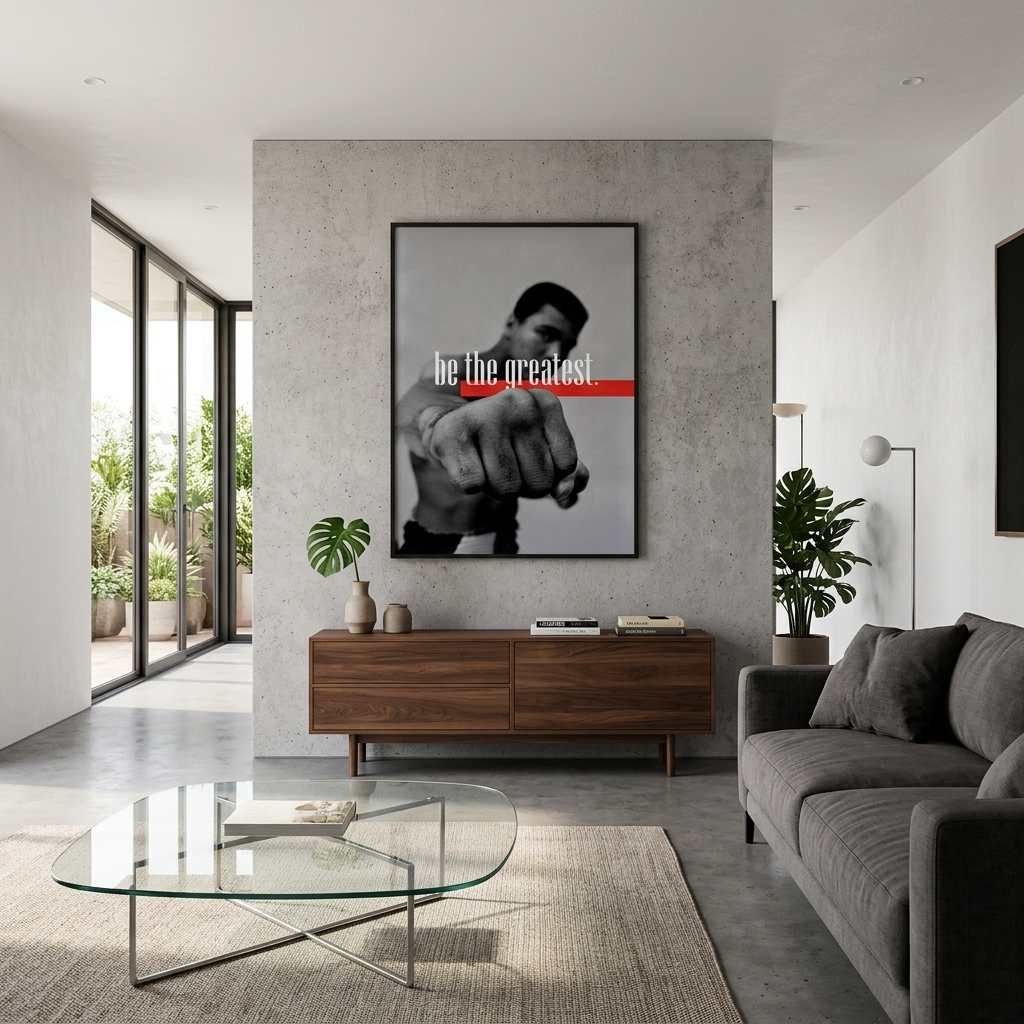 Boxer Muhammad Ali sei der Beste – motivierender Kunstdruck auf Leinwand