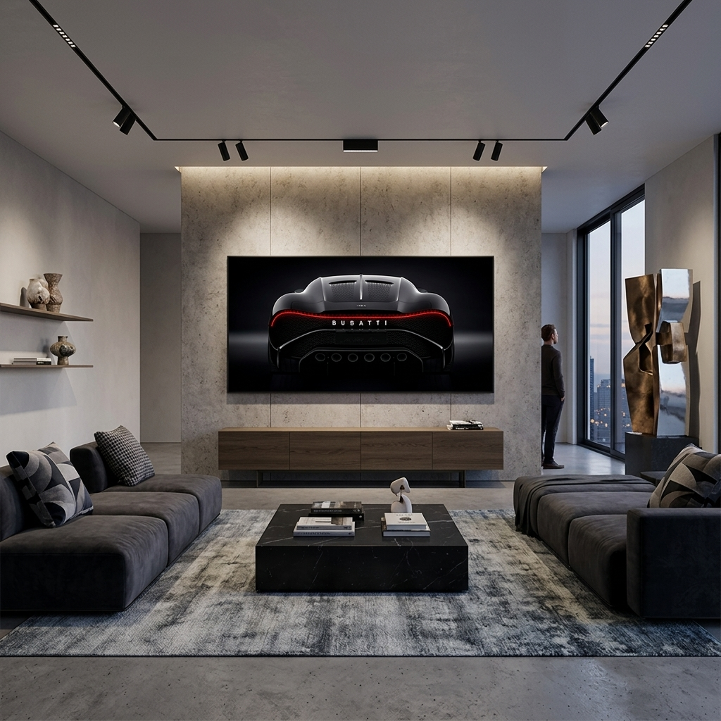 Leinwandbild „Bugatti“ auf schwarzem Hintergrund