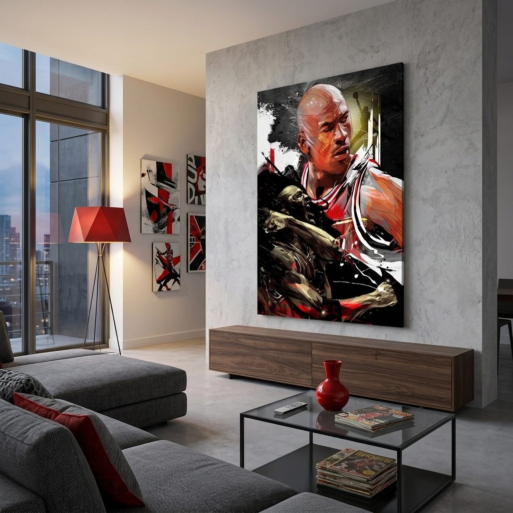 Basketball player Michael Jordan Canvas Wall Art Print