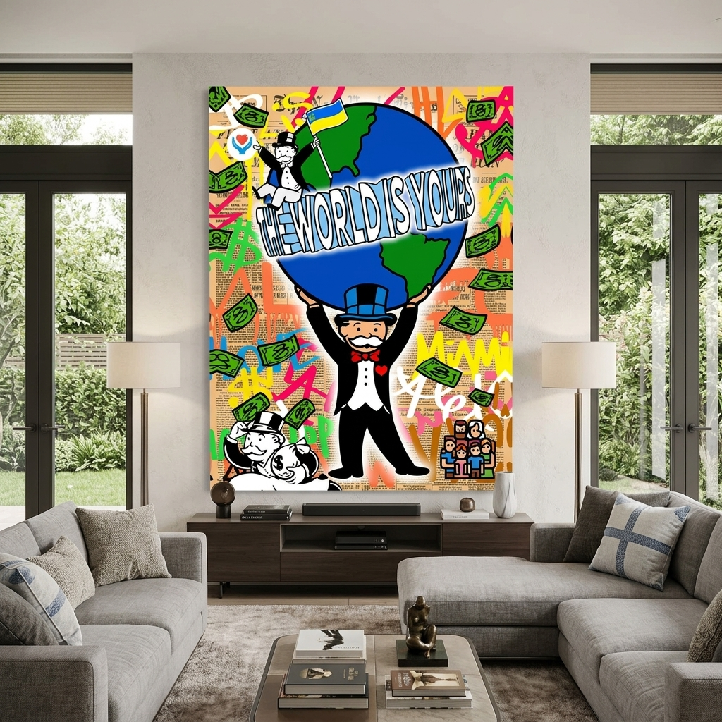 Monopoly – Die Welt gehört dir – Kunstdruck auf Leinwand