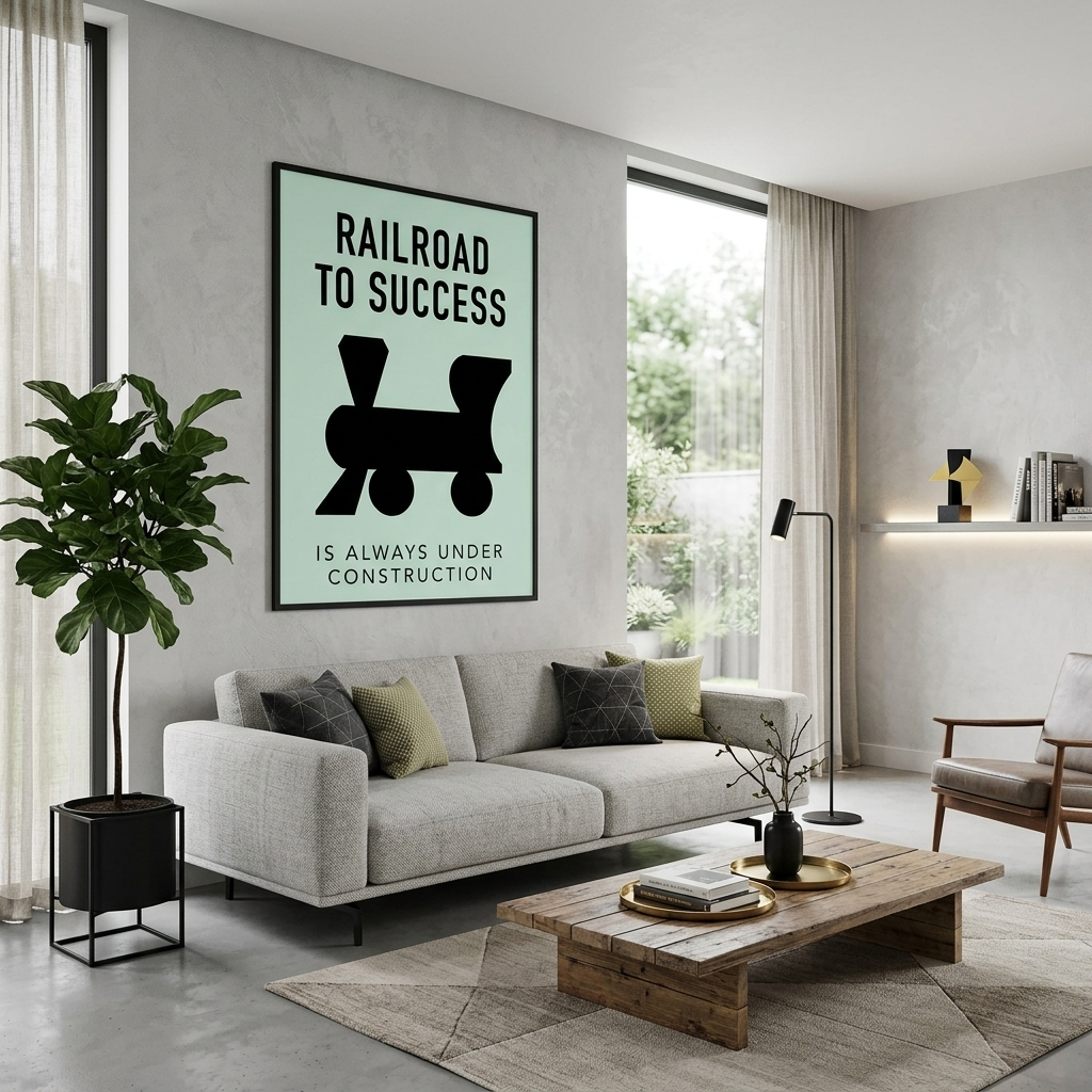 Monopoly Railroad to success Canvas Wall Art Print