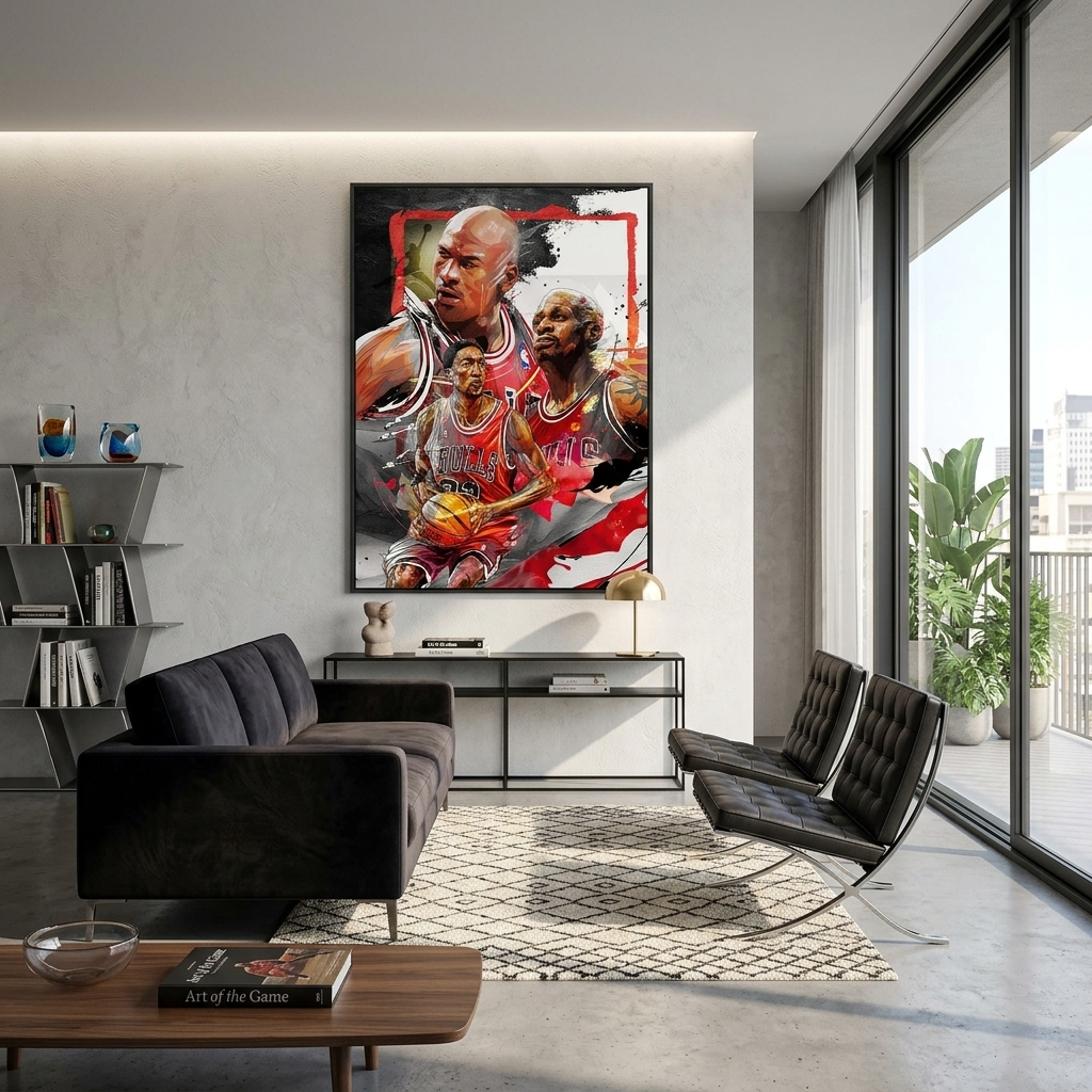 Leinwandbild mit NBA-Legenden
