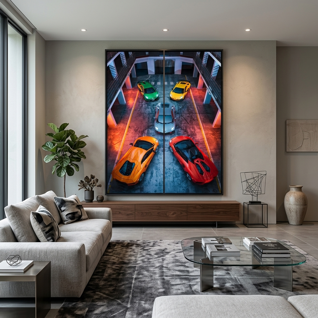 Leinwandbild „5 Autos Lamborghini“