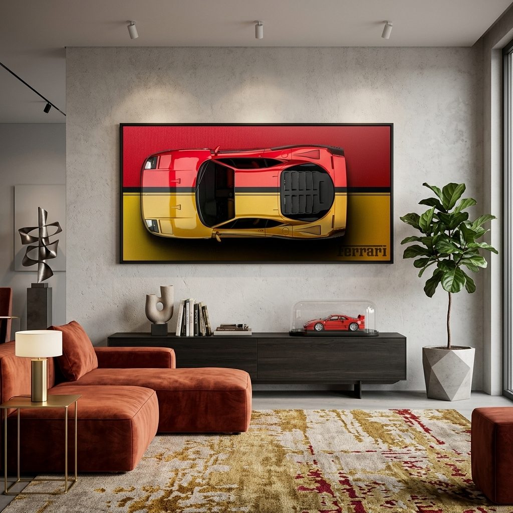 FERRARI RED BACKSIDE Canvas Wall Art