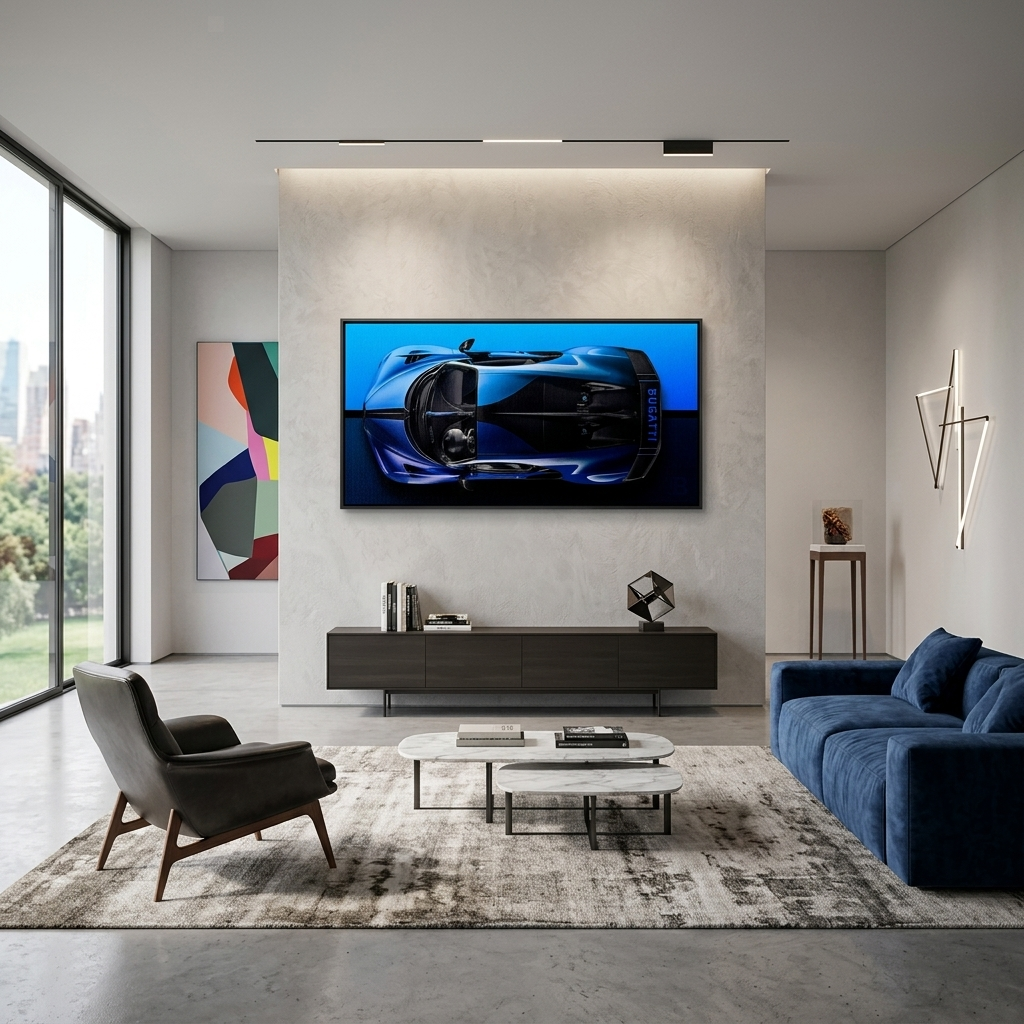 BUGATTI BLUE BACKSIDE Canvas Wall Art