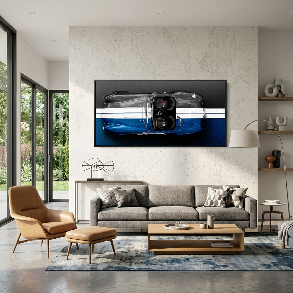 Leinwandbild, Porsche 911, grün, auf grauem Hintergrund