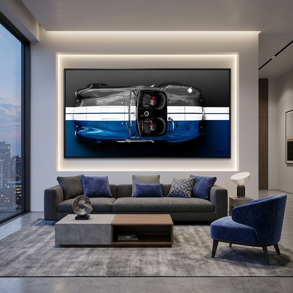Leinwandbild, Porsche 911, grün, auf grauem Hintergrund