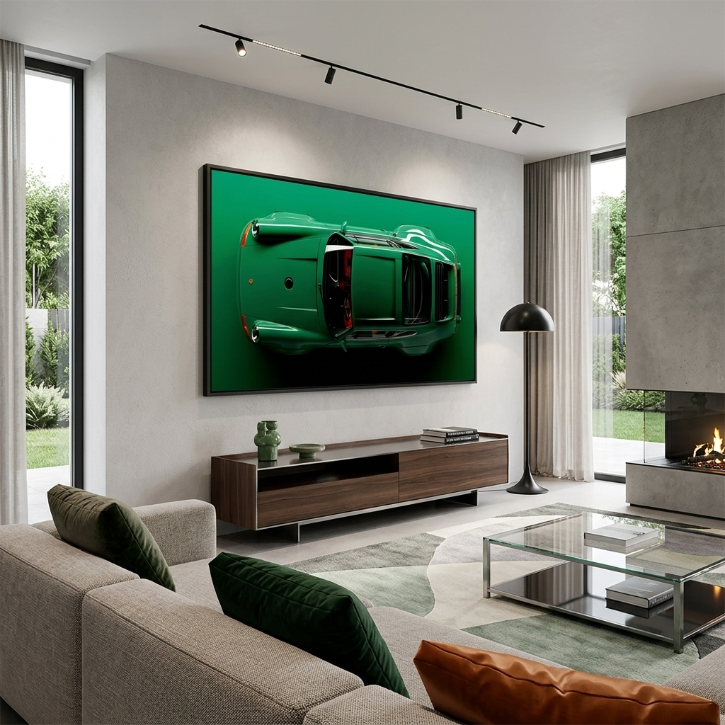 Leinwandbild, Motiv: Porsche 911, Grün