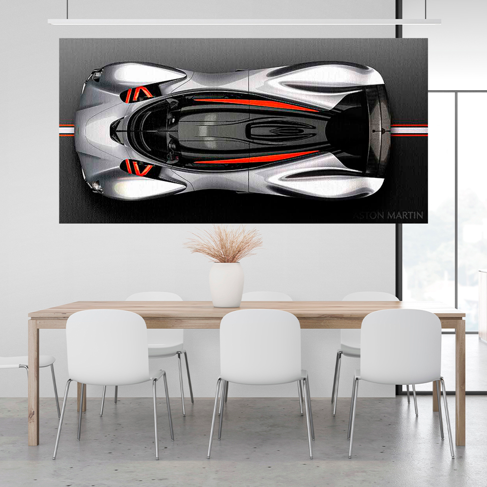 Leinwandbild, Porsche 911, grün, auf grauem Hintergrund