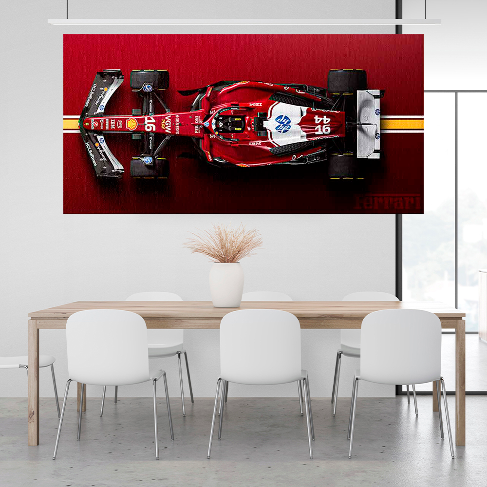 Leinwandbild, Porsche 911, grün, auf grauem Hintergrund