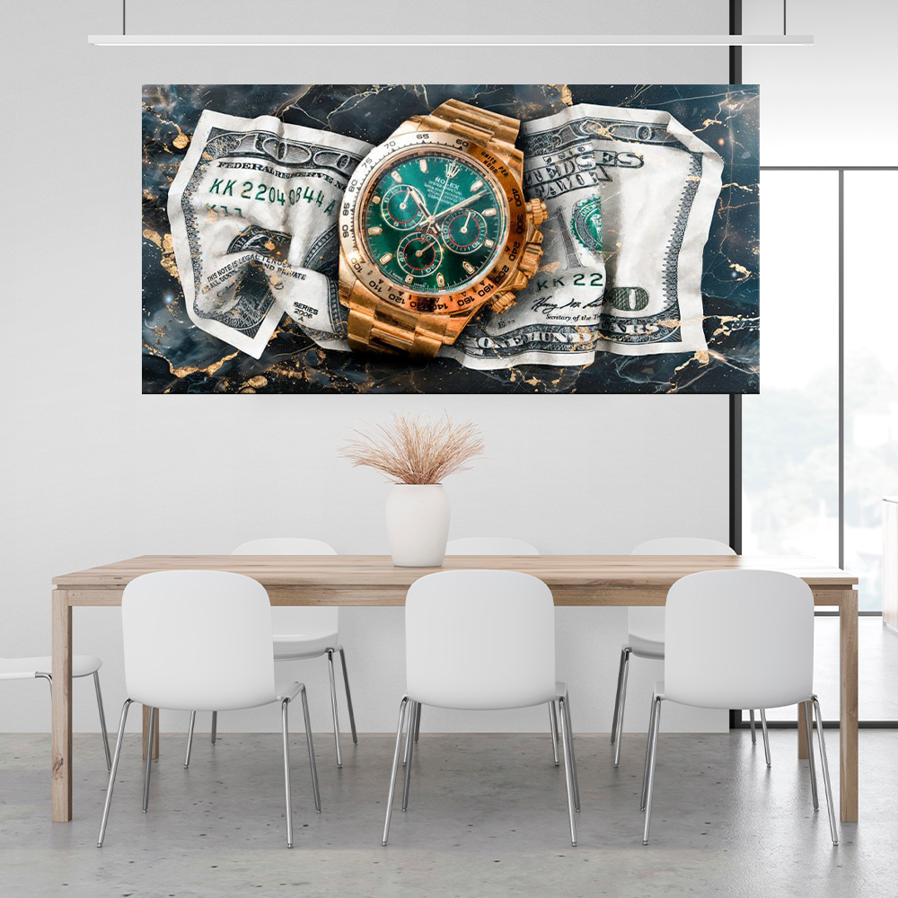 DOLLAR ROLEX AND MONEY Art Canvas