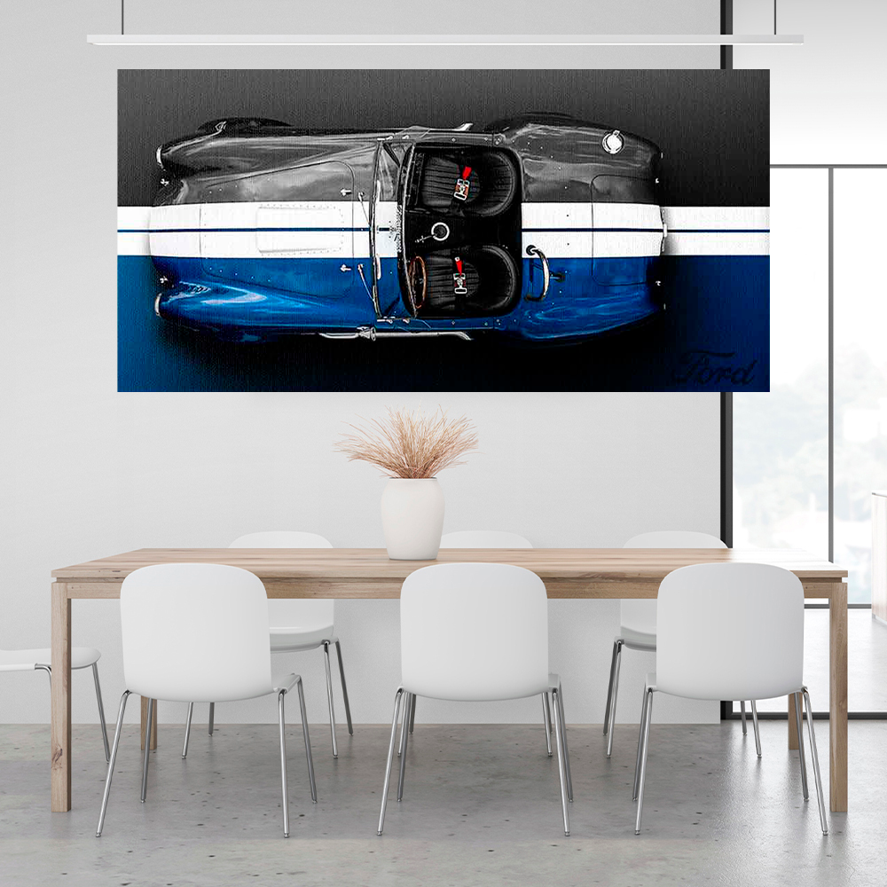 Leinwandbild, Porsche 911, grün, auf grauem Hintergrund