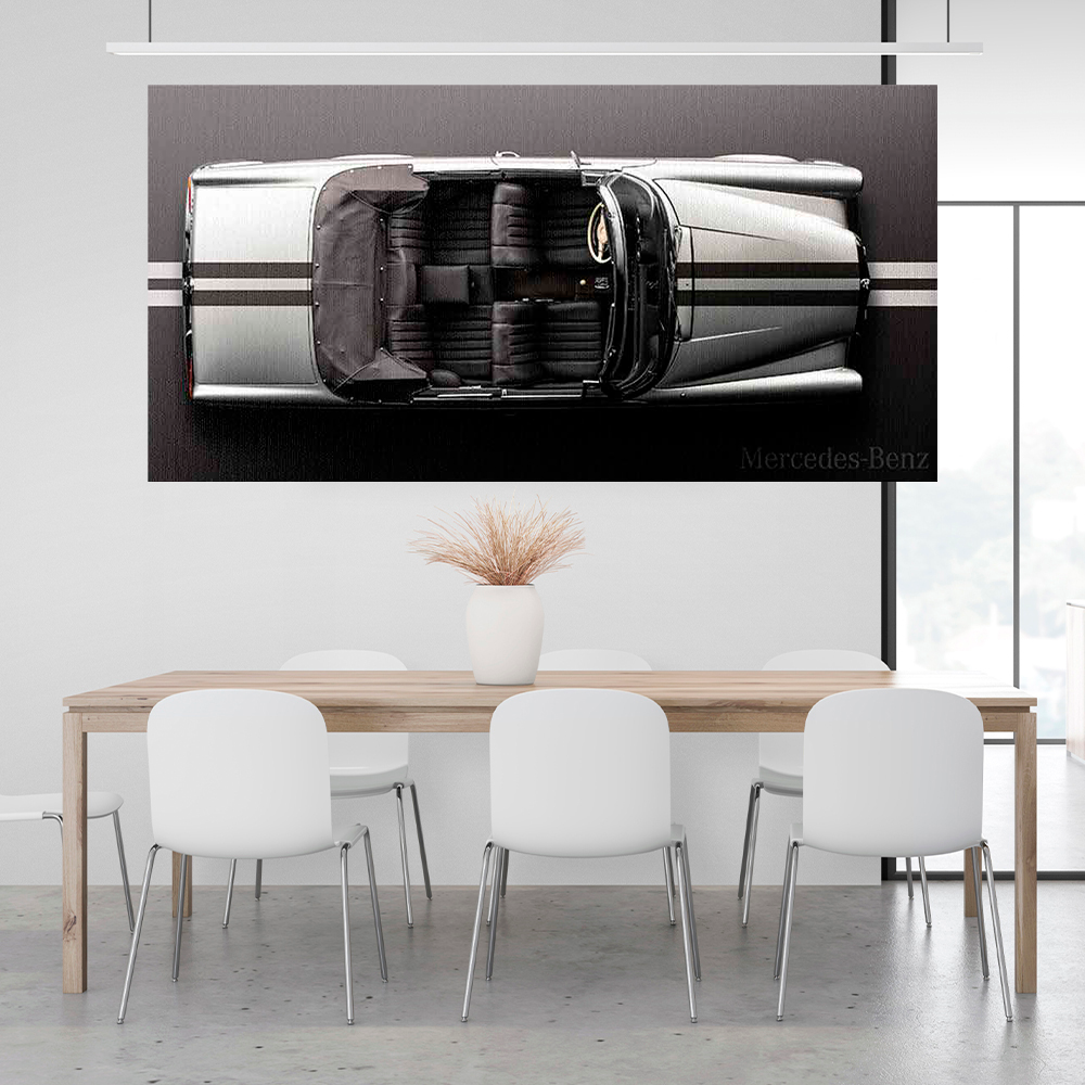 Leinwandbild, Porsche 911, grün, auf grauem Hintergrund