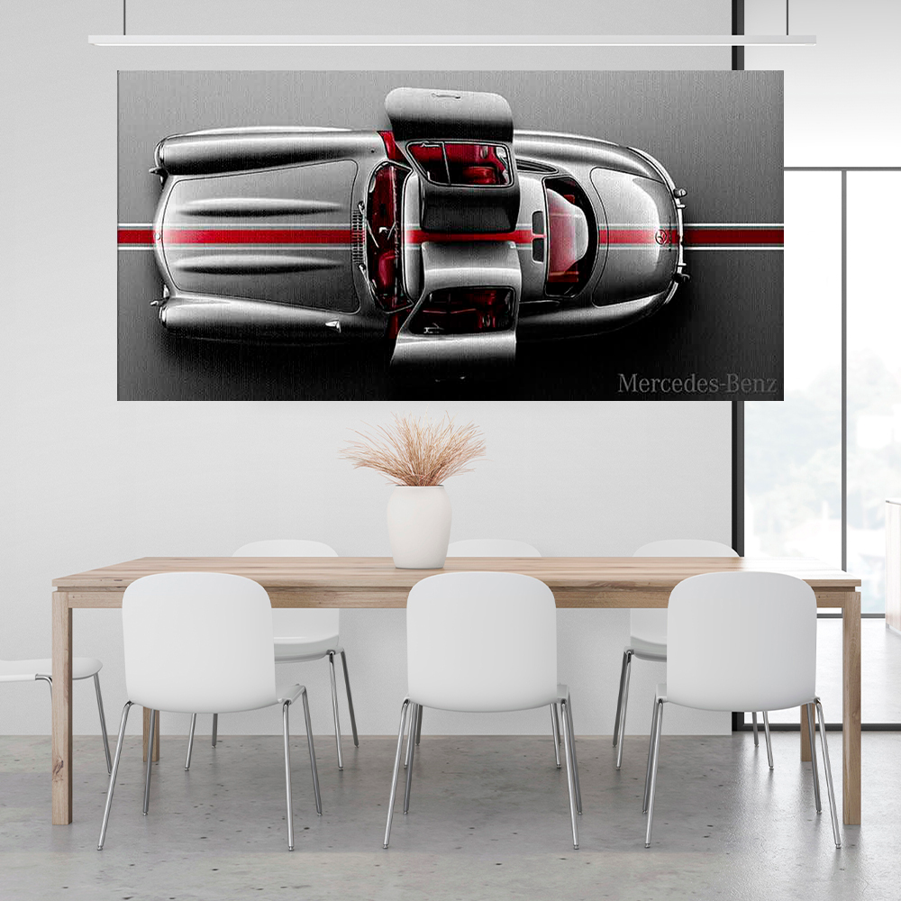 Leinwandbild, Porsche 911, grün, auf grauem Hintergrund