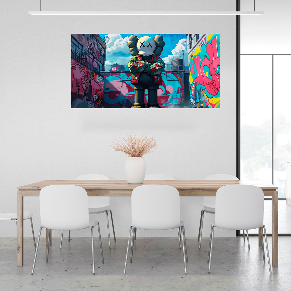 Urban Warrior Bearbrick Canvas Art - Bold Street Style for Modern Decor
