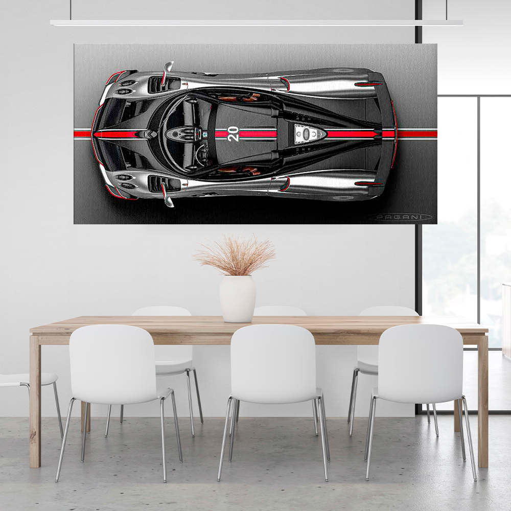 Leinwandbild, Porsche 911, grün, auf grauem Hintergrund