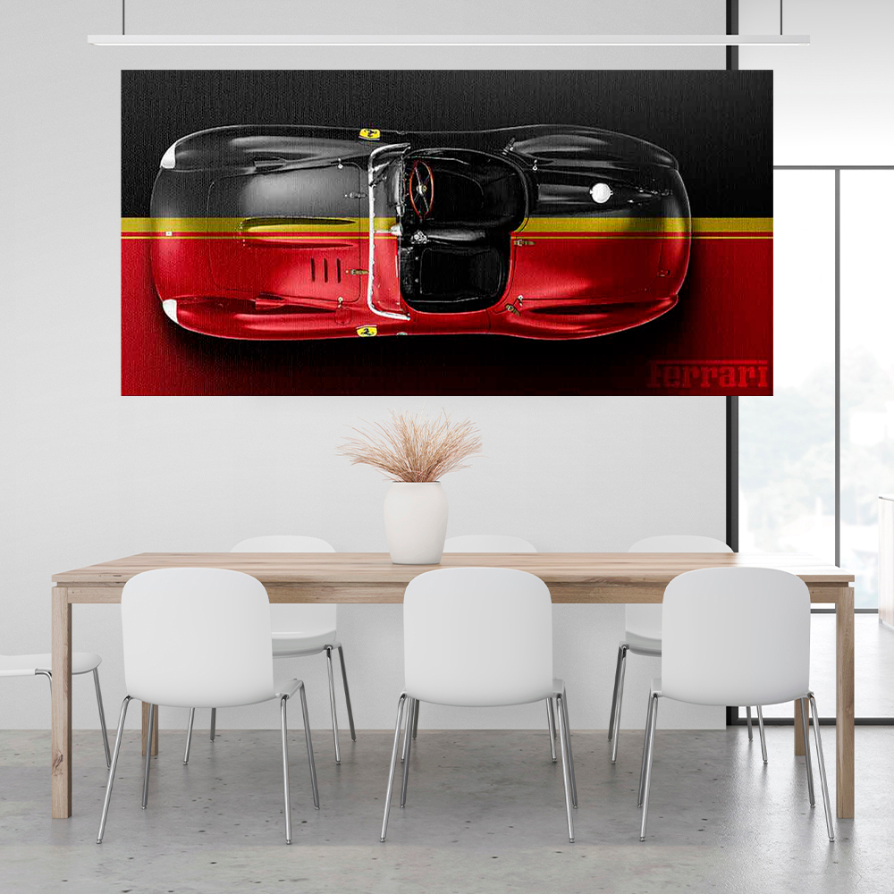 Leinwandbild, Porsche 911, grün, auf grauem Hintergrund