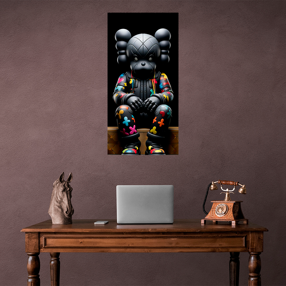 Sleek Bearbrick Canvas Art - Modern Urban Aesthetic for Stylish Spaces