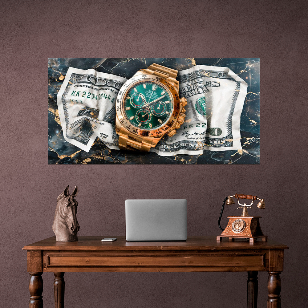 DOLLAR ROLEX AND MONEY Art Canvas