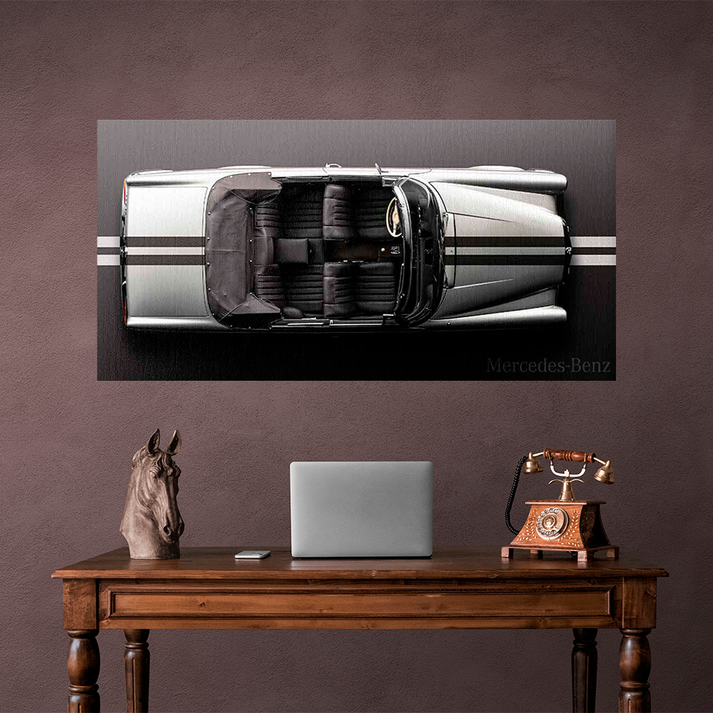 Leinwandbild, Porsche 911, grün, auf grauem Hintergrund