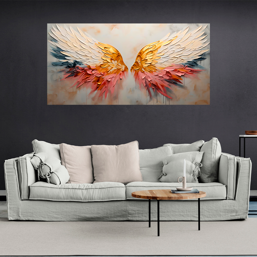 Kunstdruck auf Leinwand, abstrakt, Gelb, Blau und Rot