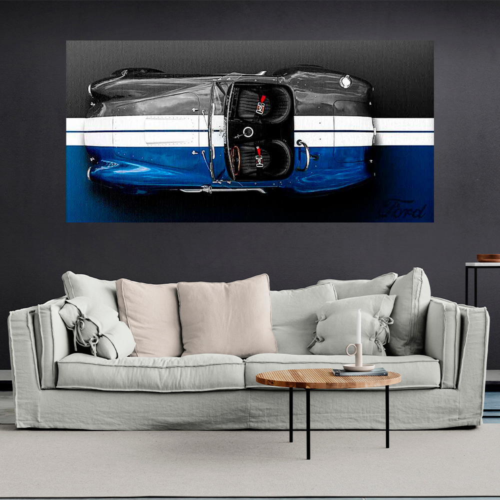 Leinwandbild, Porsche 911, grün, auf grauem Hintergrund