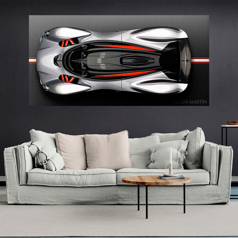 Leinwandbild, Porsche 911, grün, auf grauem Hintergrund