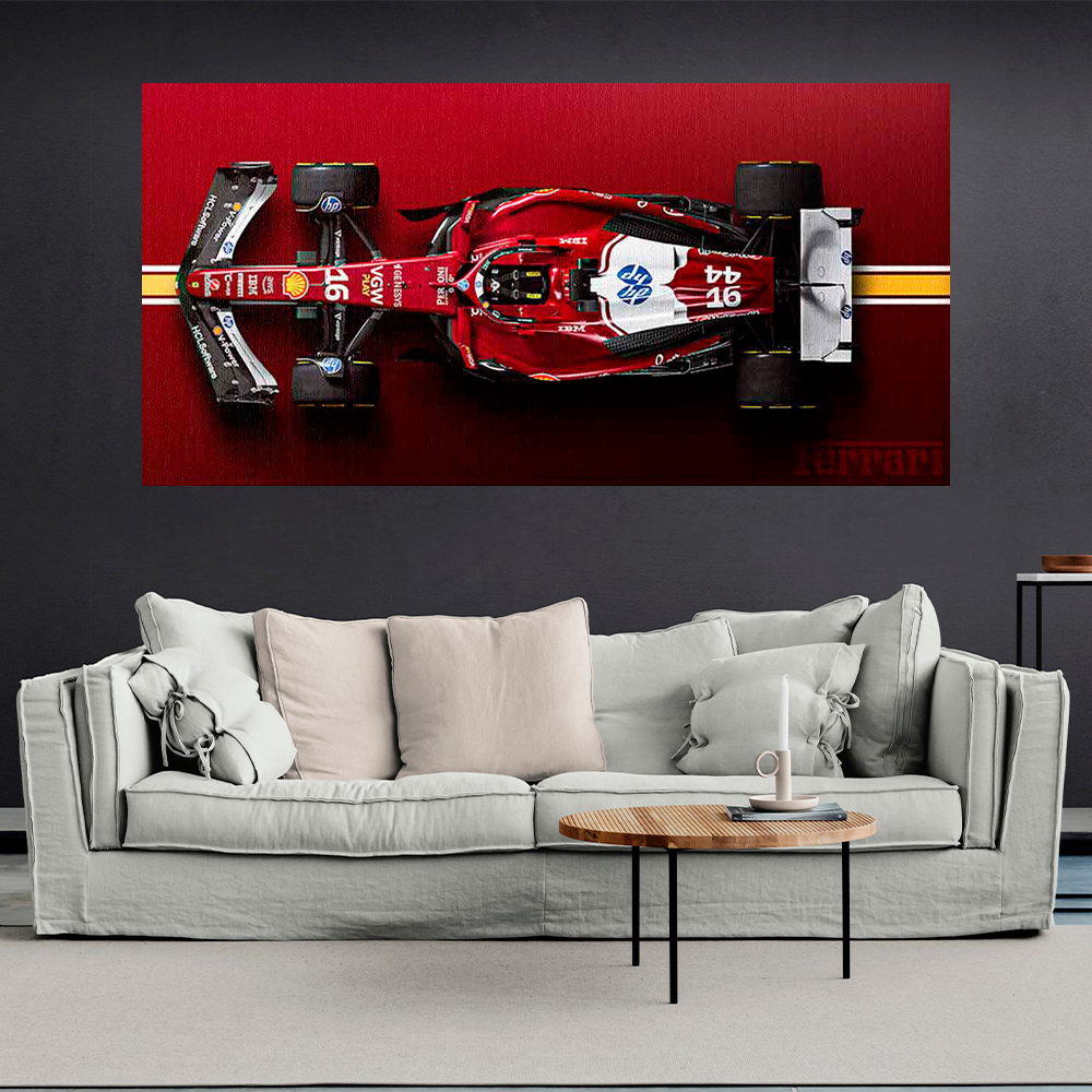 Leinwandbild, Porsche 911, grün, auf grauem Hintergrund