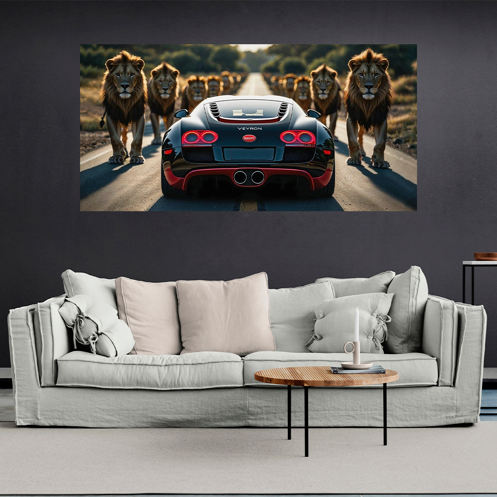 Leinwandbild, Porsche 911, grün, auf grauem Hintergrund