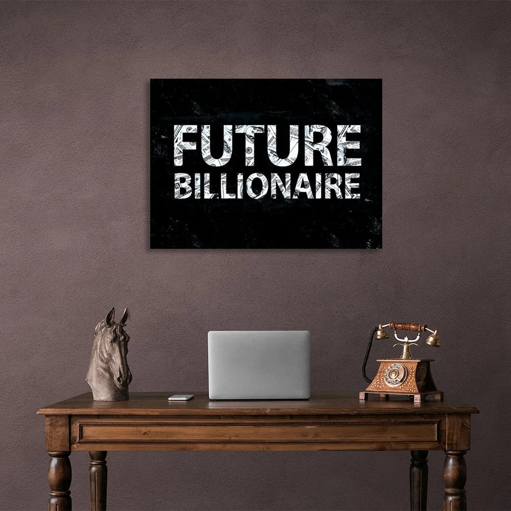 """Future Billionaire."" Motivational Canvas Wall Art Print"