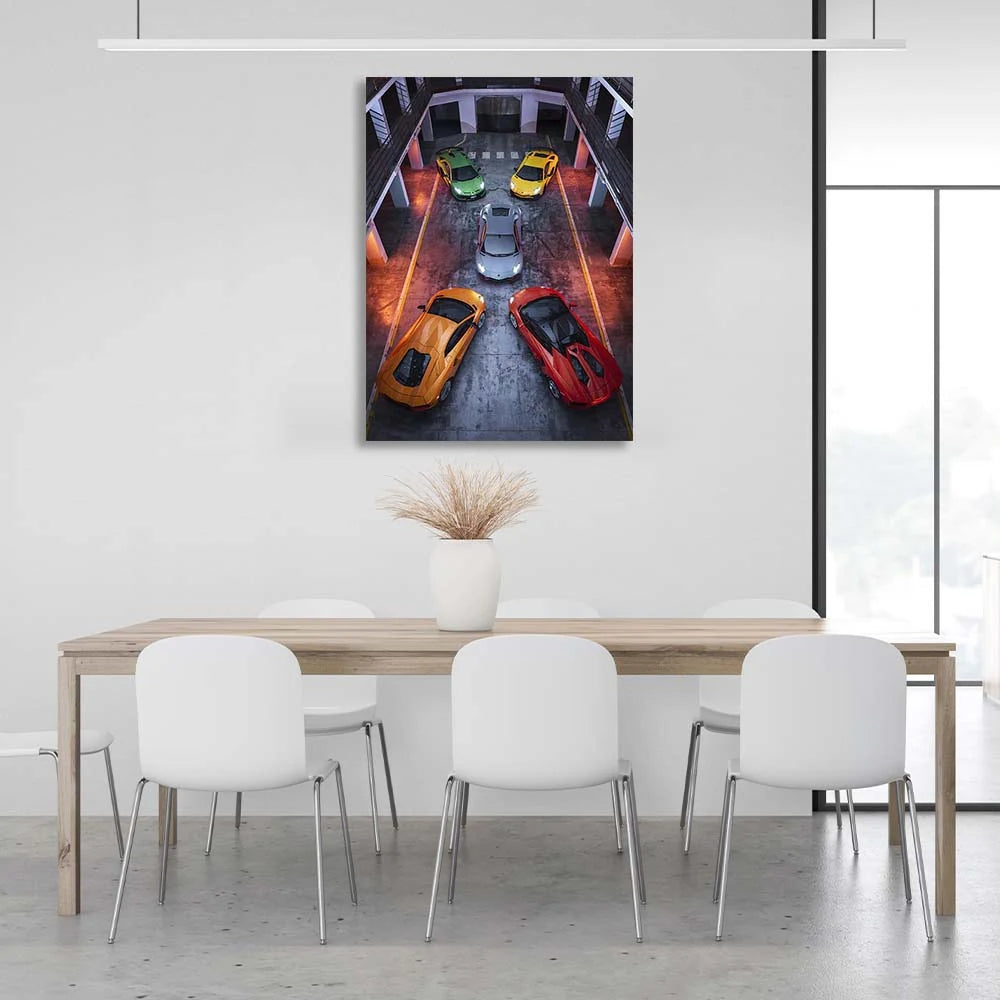 Leinwandbild „5 Autos Lamborghini“