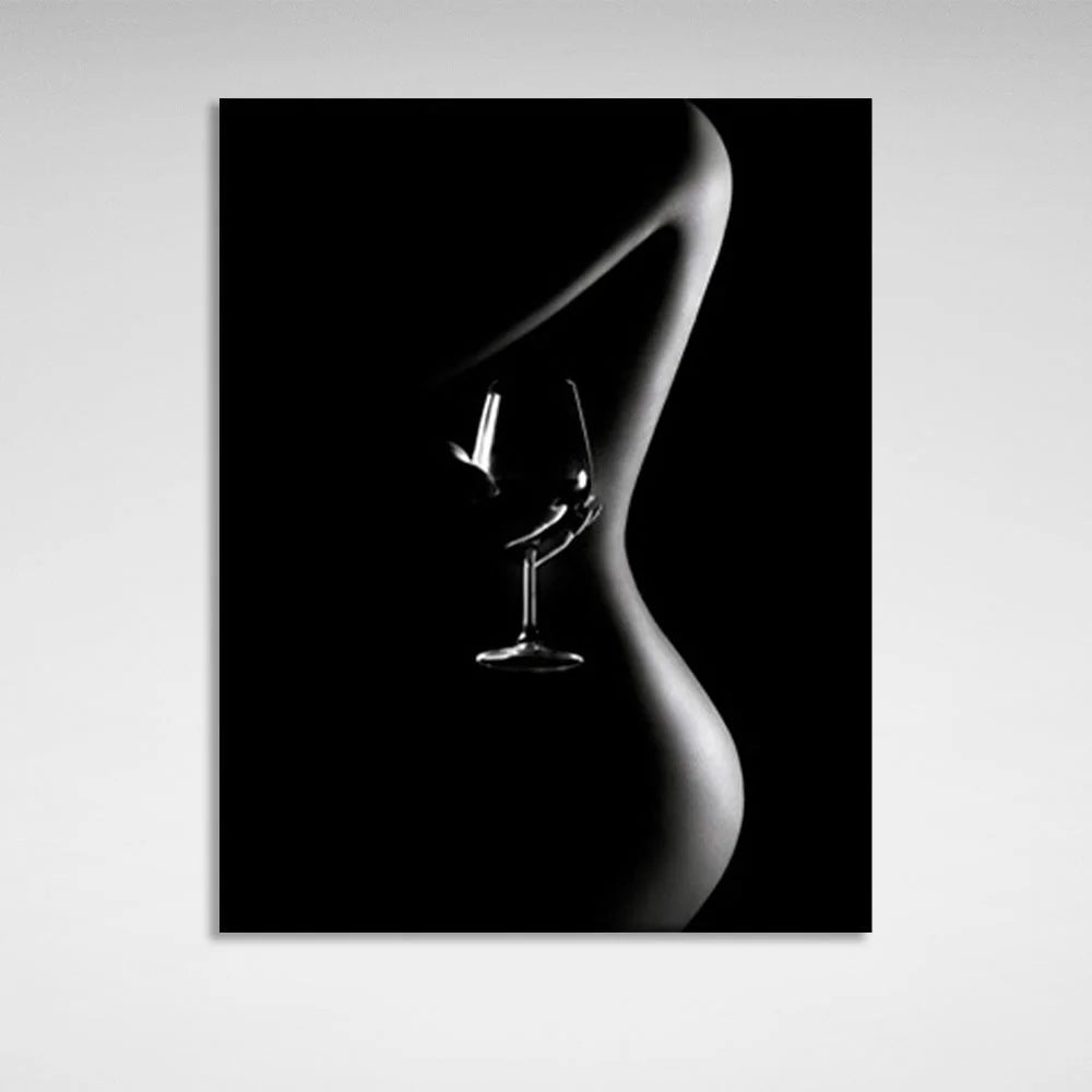 girl's and a glass Canvas Wall Art Print