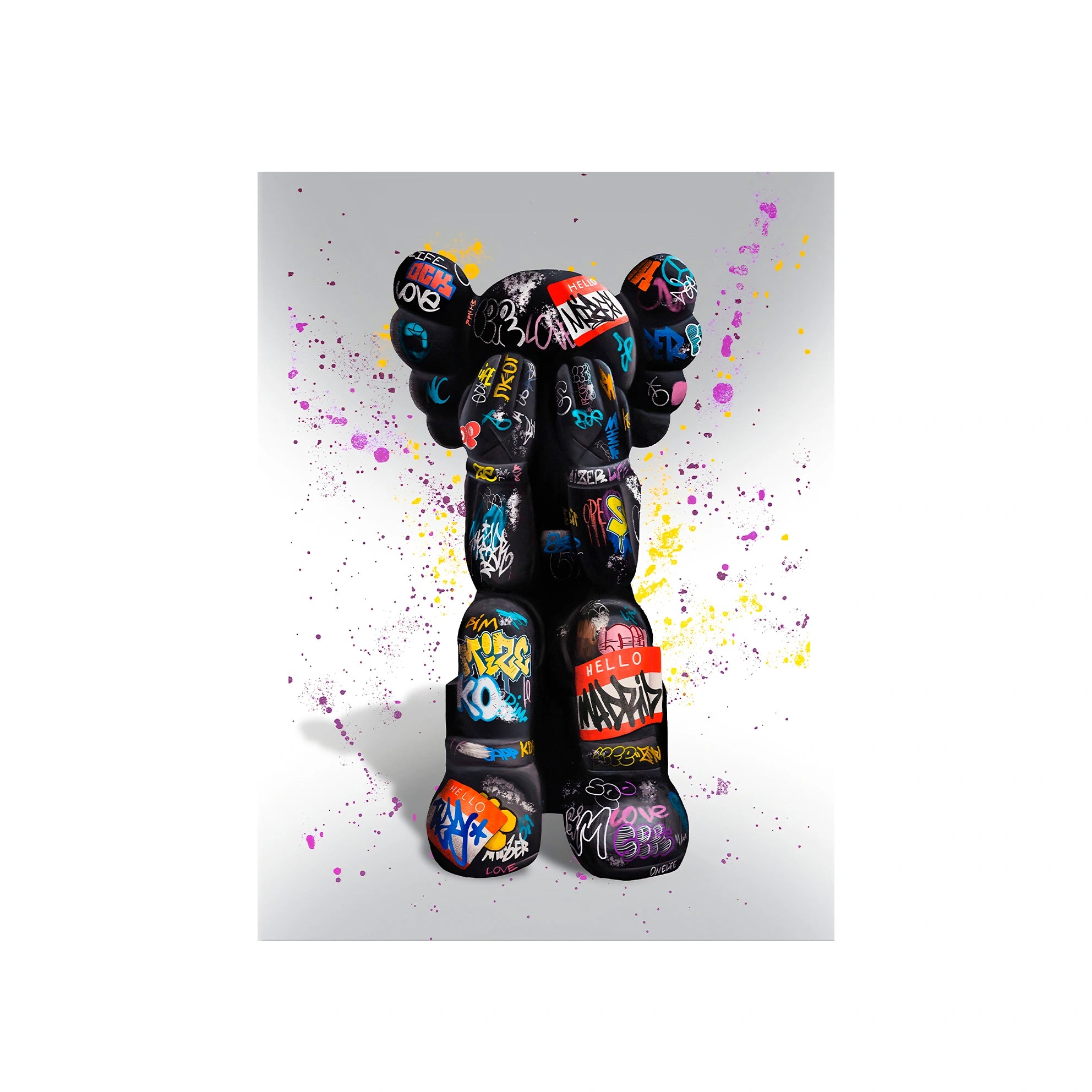 Eine Bullshit-Puppe im Graffiti-Stil CANVAS Wand Kunstdruck