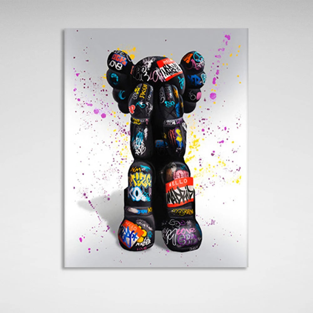 Eine Bullshit-Puppe im Graffiti-Stil CANVAS Wand Kunstdruck