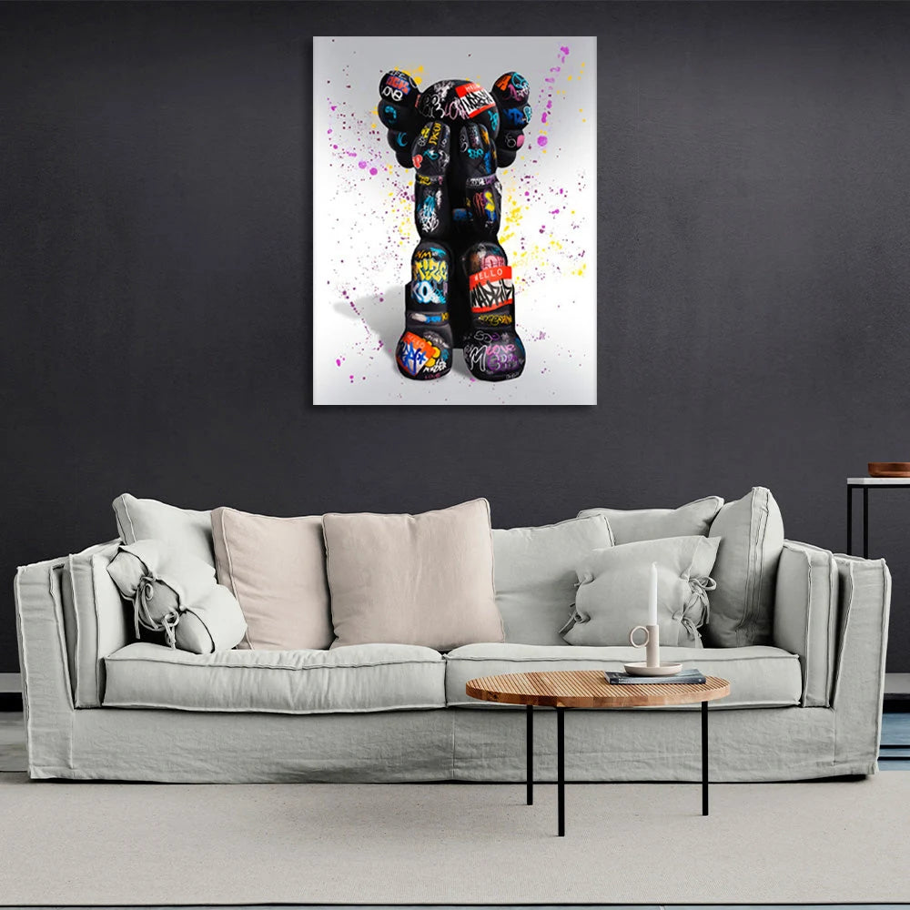 Eine Bullshit-Puppe im Graffiti-Stil CANVAS Wand Kunstdruck