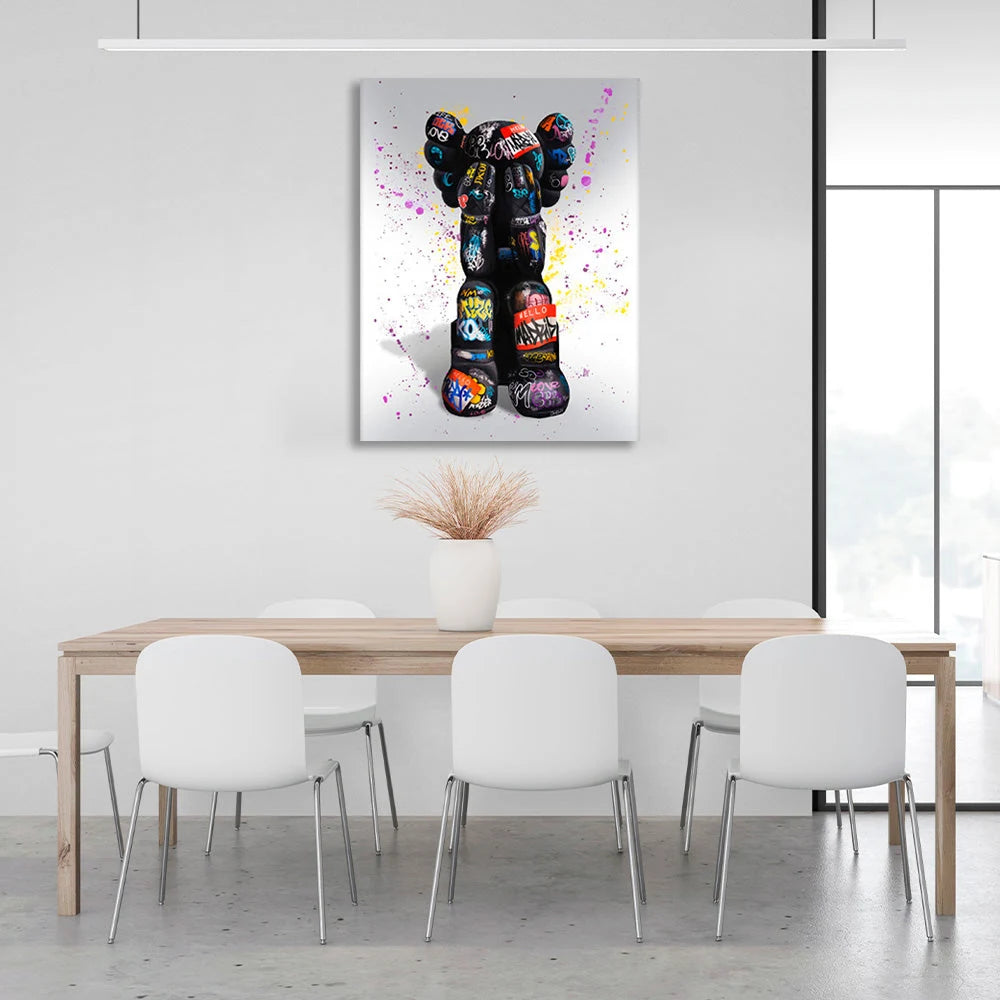 Eine Bullshit-Puppe im Graffiti-Stil CANVAS Wand Kunstdruck