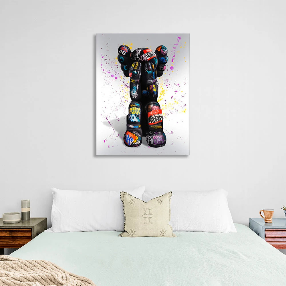 Eine Bullshit-Puppe im Graffiti-Stil CANVAS Wand Kunstdruck