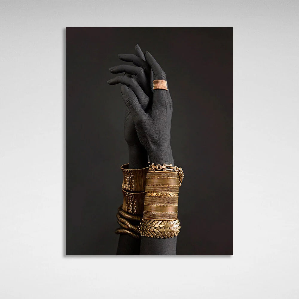 Leinwandbild „Die Hände einer Negerin mit goldenen Armbändern“