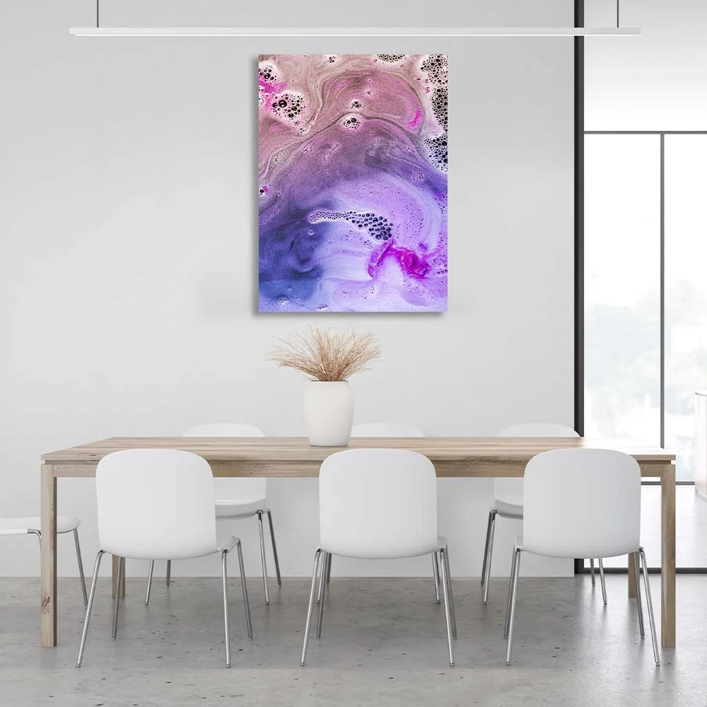 Abstraction Canvas Wall Art Print Lilac splashes on water