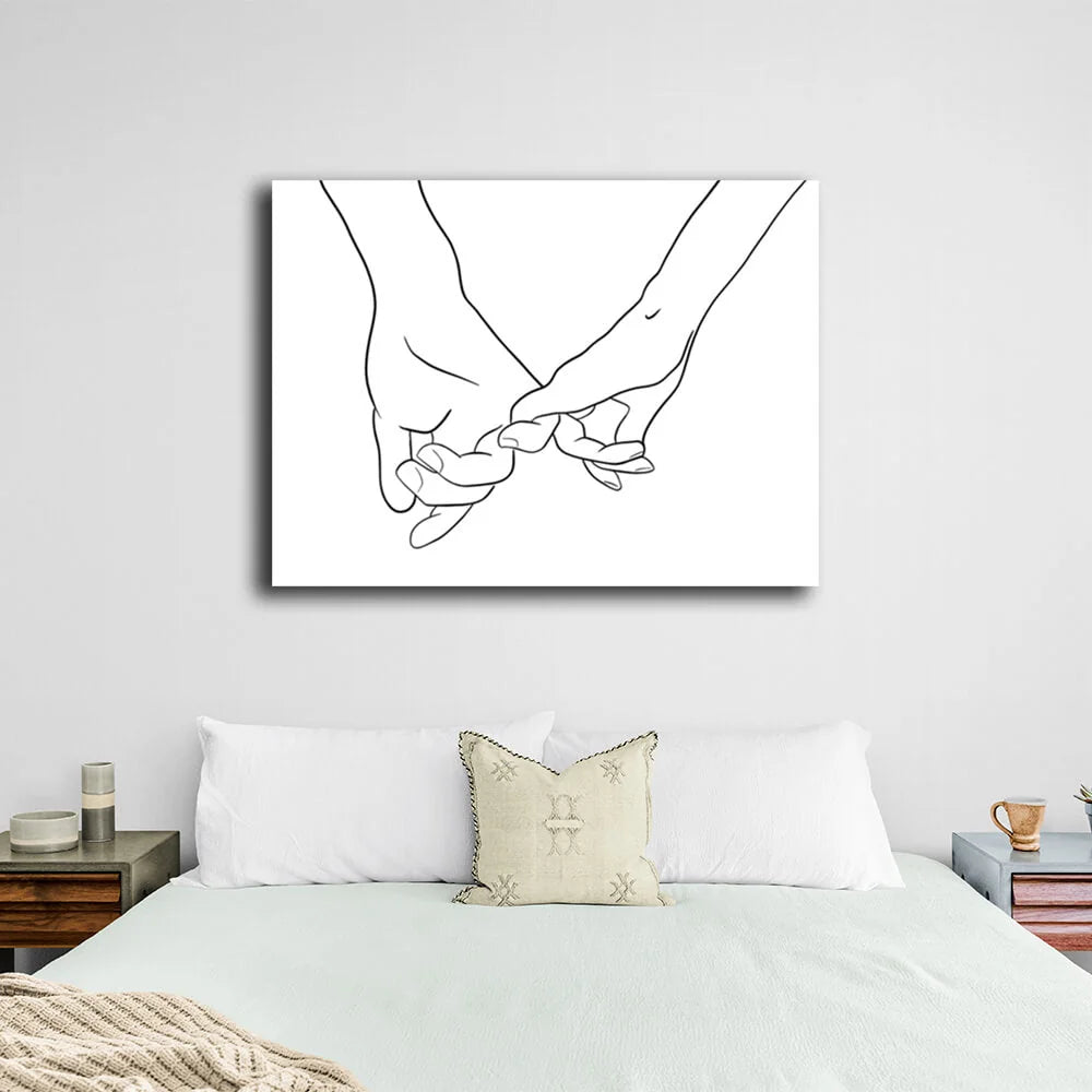 Abstraktion Paar Hände Leinwand Wand Kunstdruck