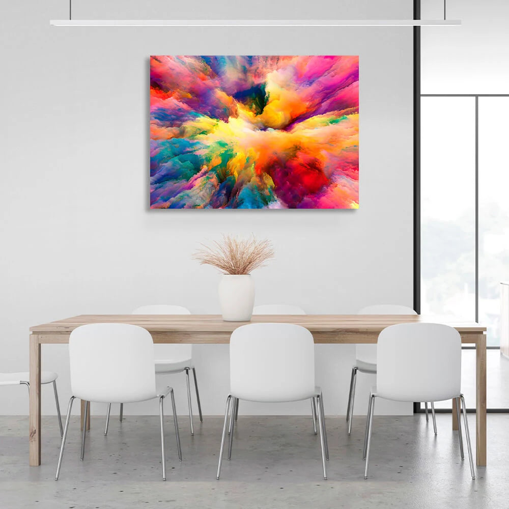 Abstraction rainbow clouds Abstraction Canvas Wall Art Print