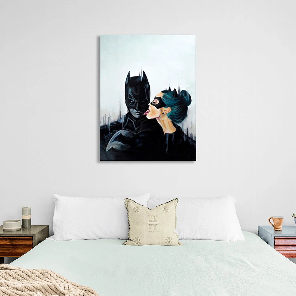 Kunstdruck auf Leinwand „Batman und das Mädchen“