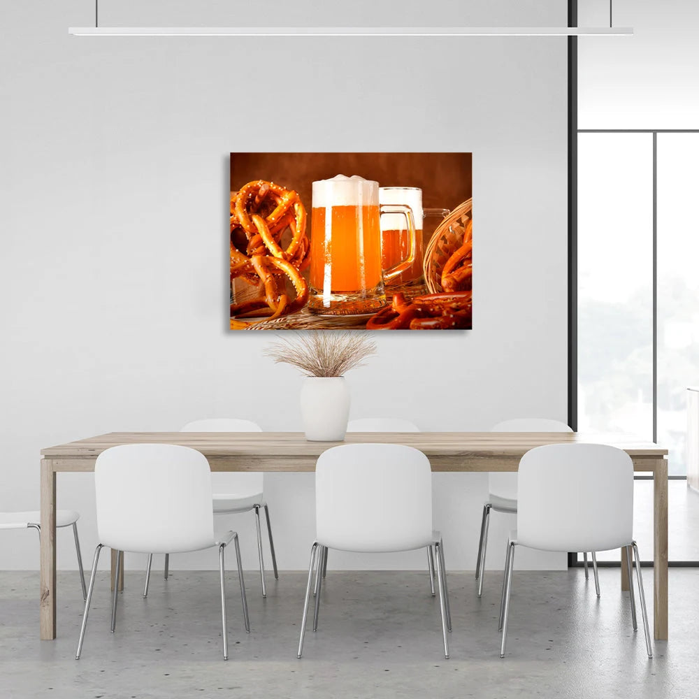 Bierglas Leinwand Wand Kunstdruck für Küche