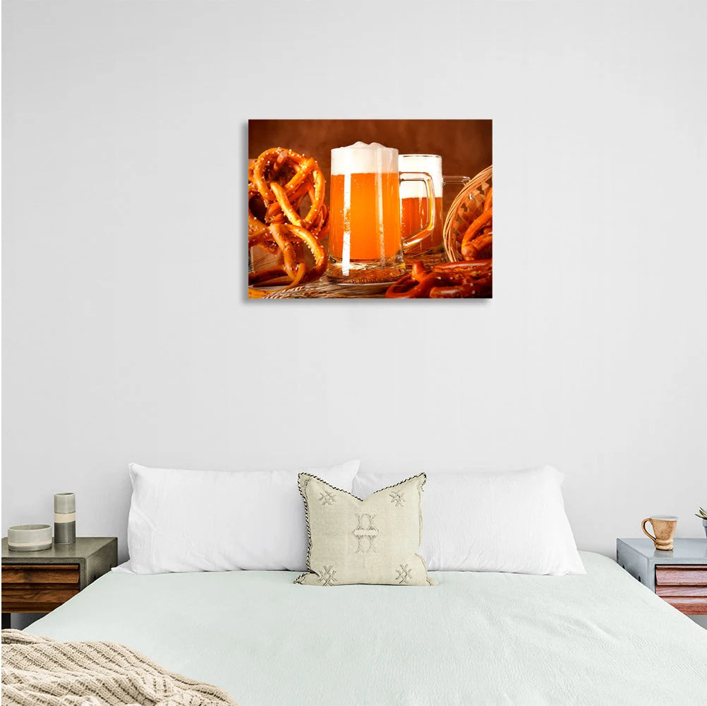 Bierglas Leinwand Wand Kunstdruck für Küche