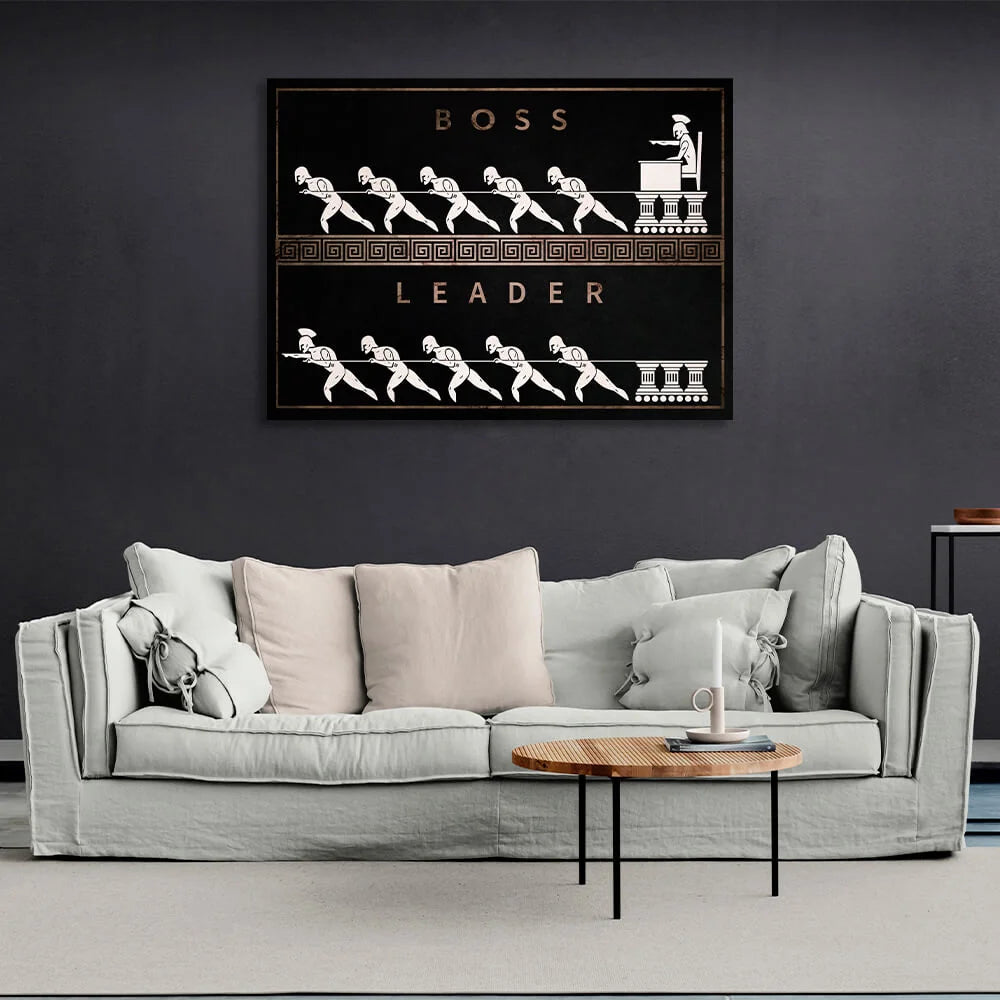 Boss Leader Motivierender Kunstdruck auf Leinwand