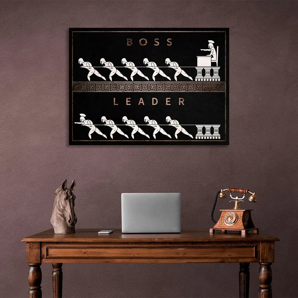 Boss Leader Motivierender Kunstdruck auf Leinwand